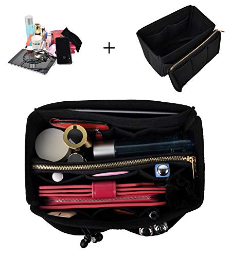 Vercord Felt Organizer Insert For Purse Handbag Tote Bag In Bag Inside Shaper Divider Neo Black Medium - color: A Black, size: Medium