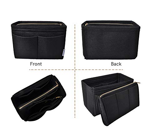 Vercord Felt Organizer Insert For Purse Handbag Tote Bag In Bag Inside Shaper Divider Neo Black Medium - color: A Black, size: Medium