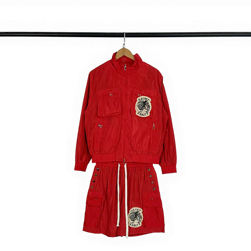 SAC1 New men's and women's spring and summer long sleeved cardigan windbreaker+shorts set clothing