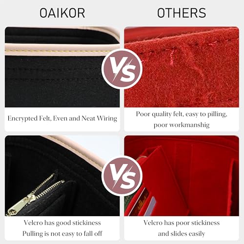 Purse Organizer Insert Compatible with LV Speedy 20 Bag Insert,Premium Felt Lightweight 20 Bag Organizer with Base Shaper, Tote Handbag Inner Divider Purse Accessories with Zipper Pocket,Black - color: Black, size: Speedy 20