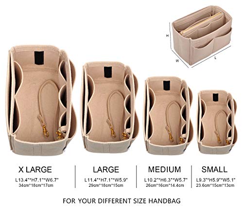 Vercord Felt Organizer Insert for Purse Handbag Tote Bag in Bag Inside Shaper Divider Neo Beige Medium - color: A Beige, size: Medium