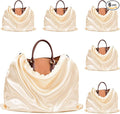 Ersmak 6 Pack Dust Bags for Handbags - Beige Silk Dust Cover Bag for Purses Shoes - Satin Drawstring Dustproof Bags for Travel Storage - 23.6 x 19.7 In