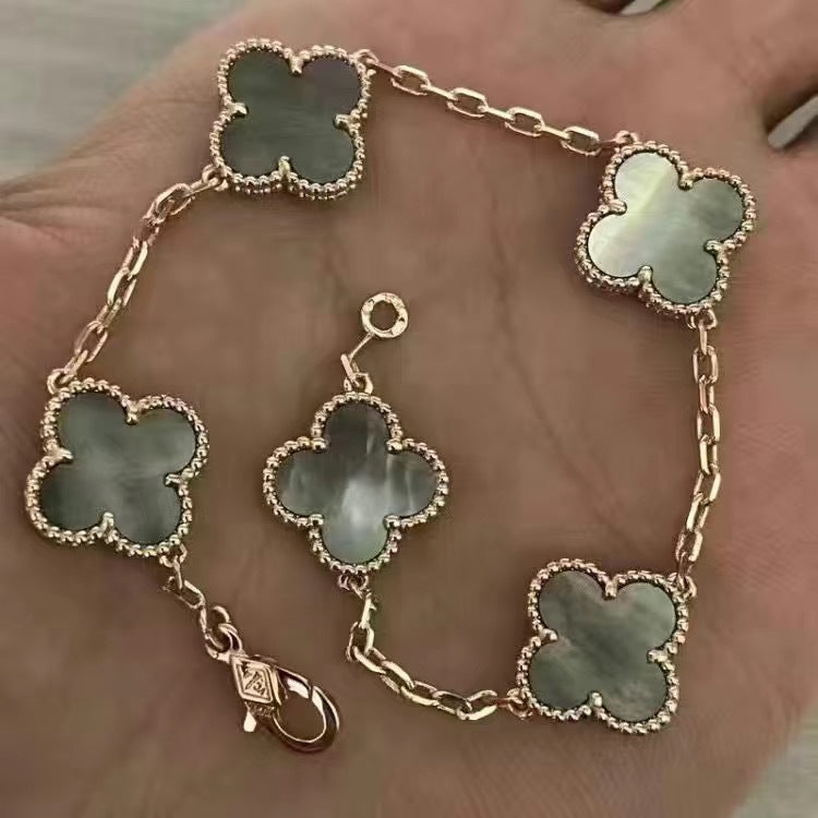 VAB100 Natural Stone 4 Flower Bracelet Premium Jewelry No packaging AAAAA quality