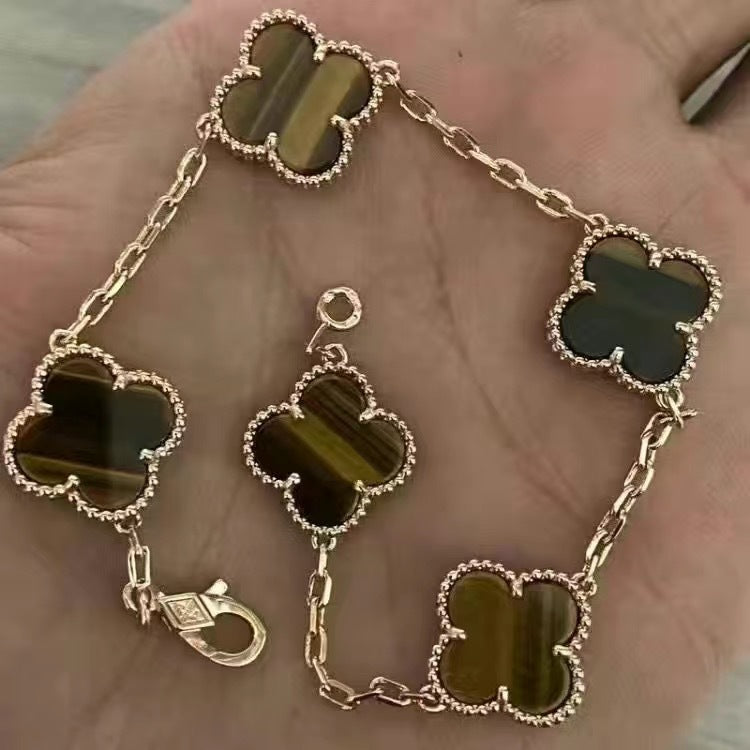 VAB100 Natural Stone 4 Flower Bracelet Premium Jewelry No packaging AAAAA quality