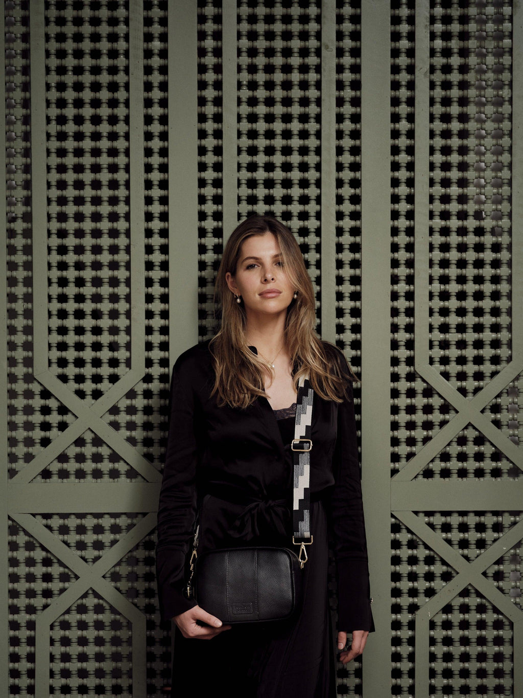 Strap Black & Stone Geometric