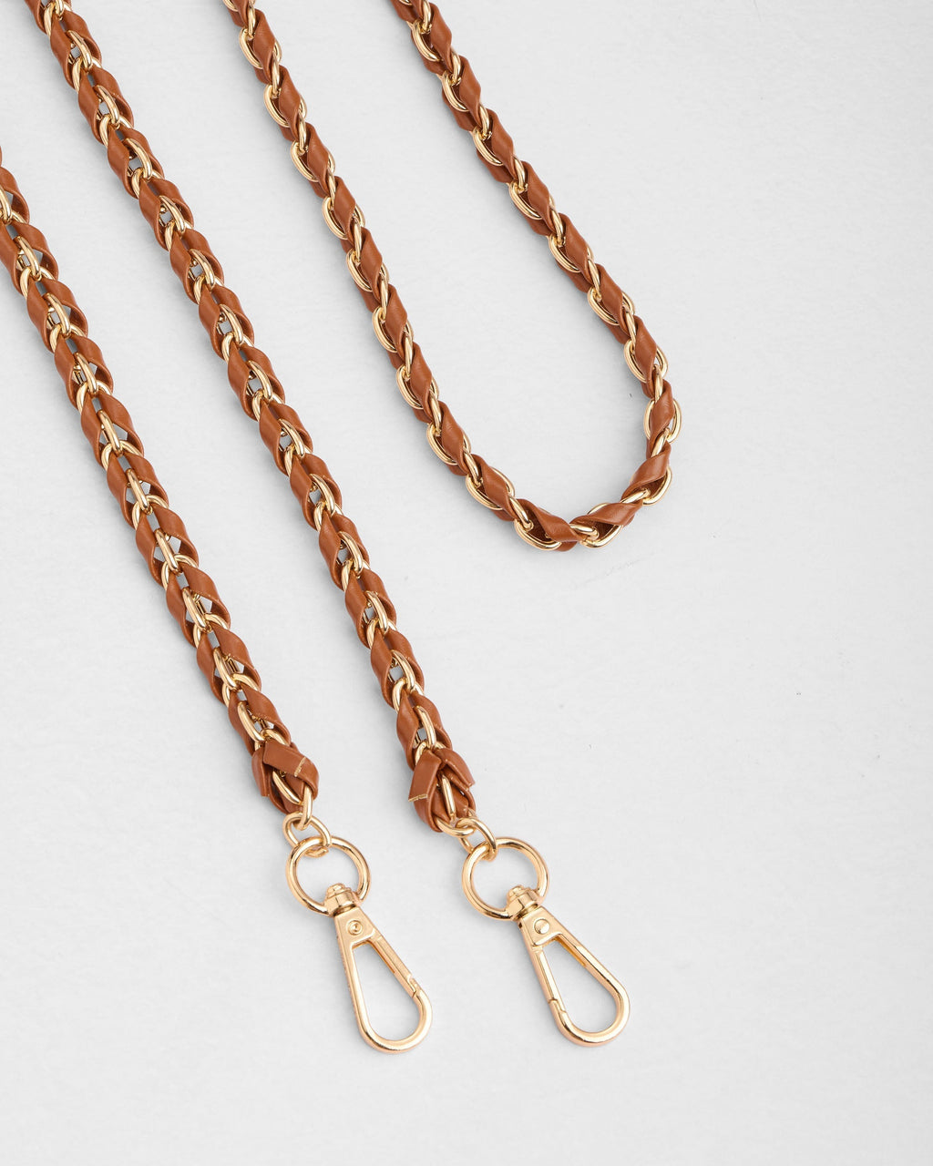 Strap Gold Chain Chestnut Weave
