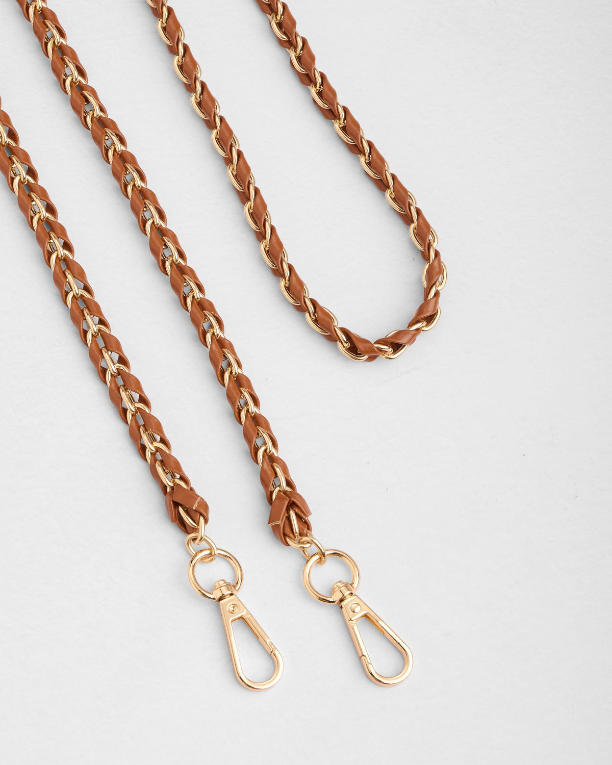 Strap Gold Chain Chestnut Weave