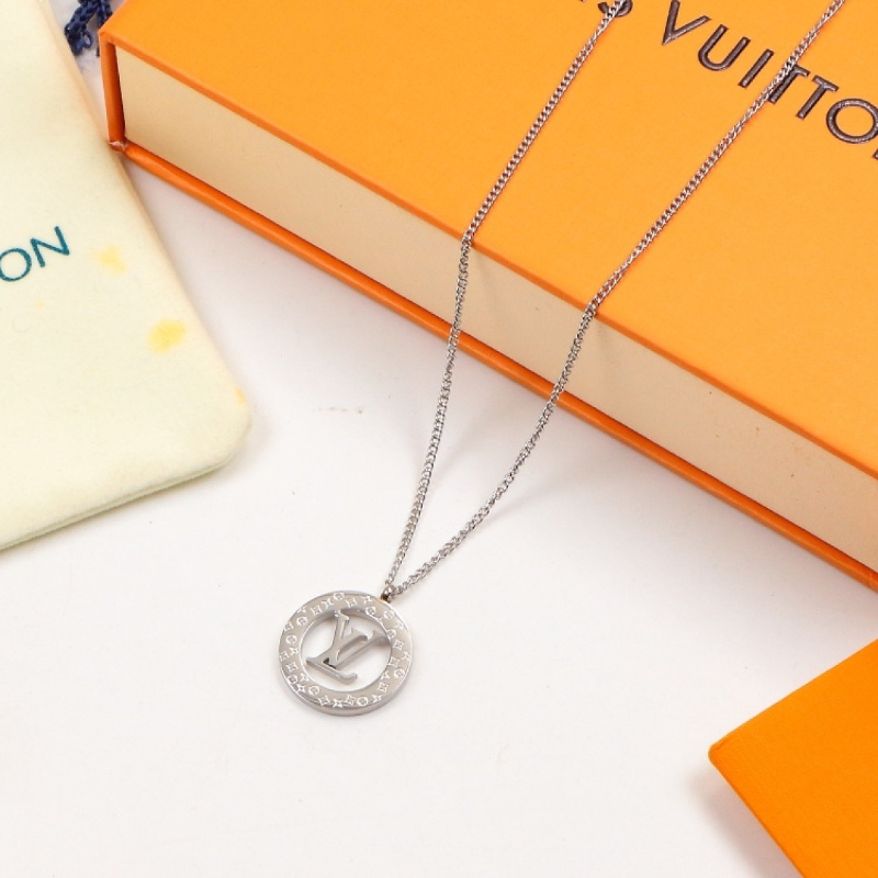 LVN53 Round Titanium Steel Necklace Women's Jewelry